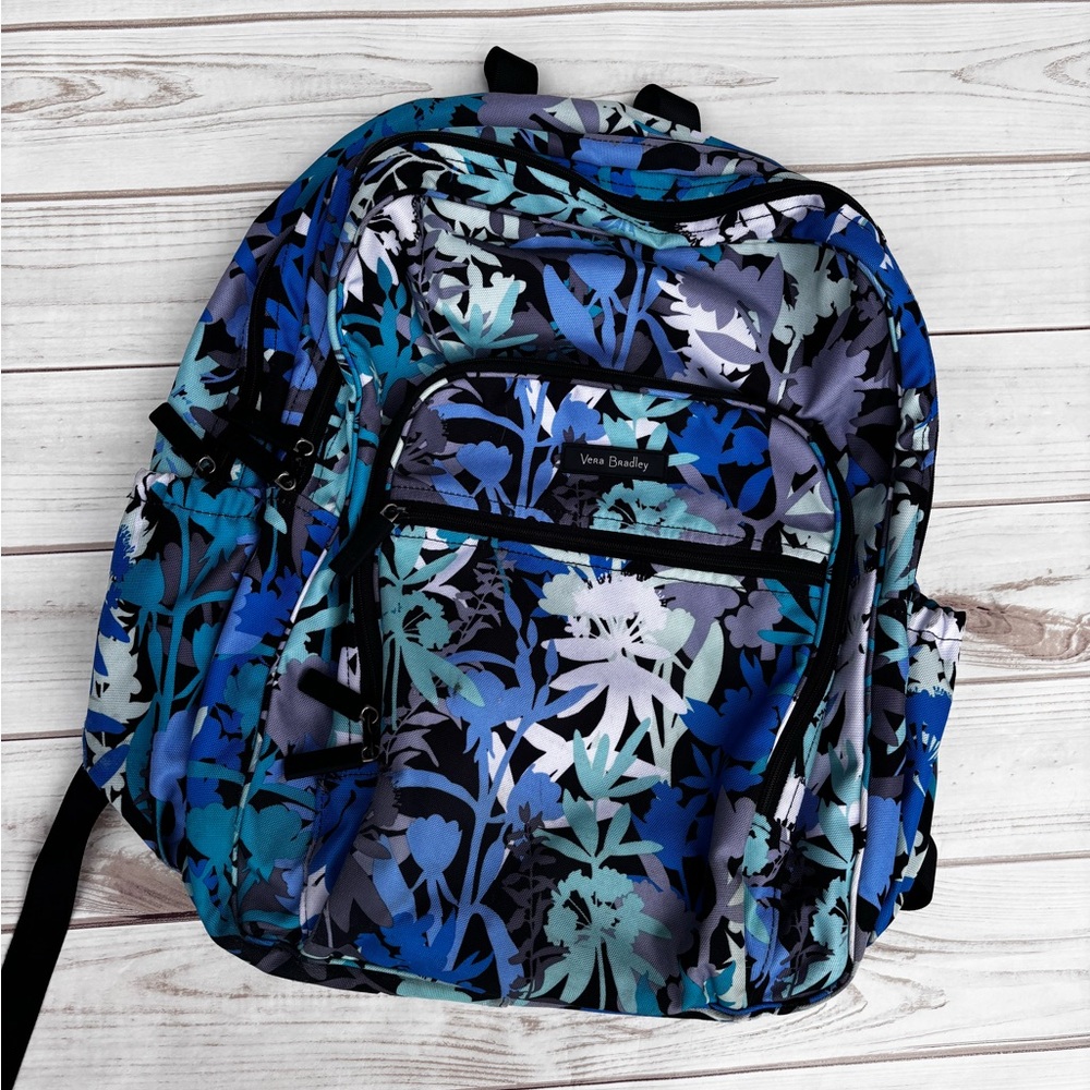 Vera Bradley Blue Teal Floral Print Backpack